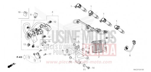 FAISCEAU SECONDAIRE/BOBINE D'ALLUMAGE CBR600R3R de 2024